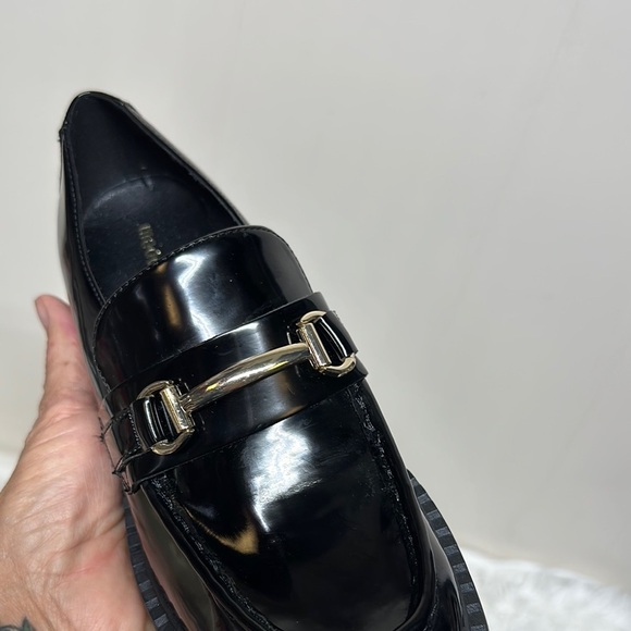 Madden Ambrosee Girl Black Loafers with Gold Accents - Picture 6 of 10